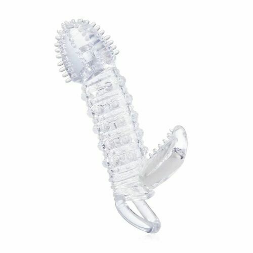 Gaine pénienne vibrante transparente de 19,6 cm